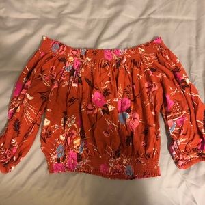 Forever 21 off the shoulder floral blouse